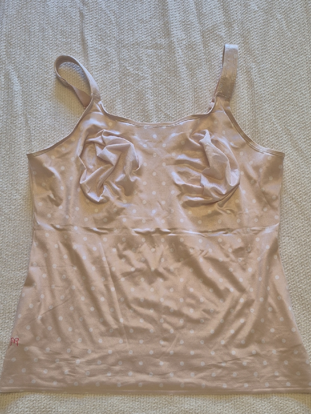 Ruby Ribbon Light Pale Pink Polkadot Shaper Cami Size 46 Adjustable Straps